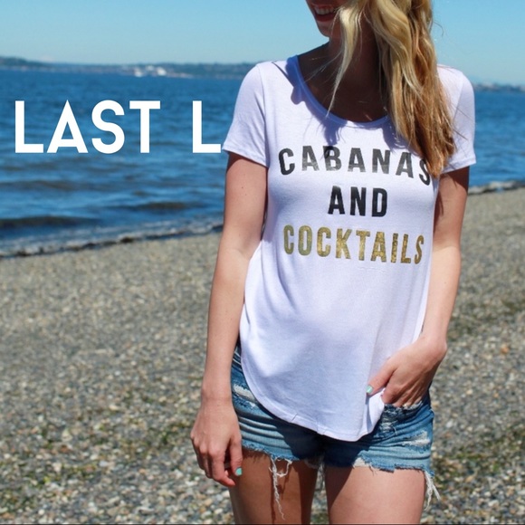 The Ivory Elephant Tops - 🌟SUPER SALE🌟 CABANAS AND COCKTAILS graphic tee